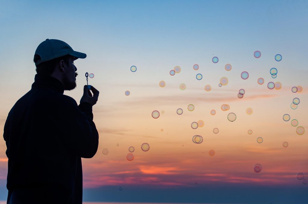 soap bubbles, blowing bubbles, sunset, man, silhouette, life, dusk, twilight, life, life, life, life, nature, life